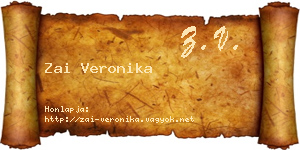 Zai Veronika névjegykártya